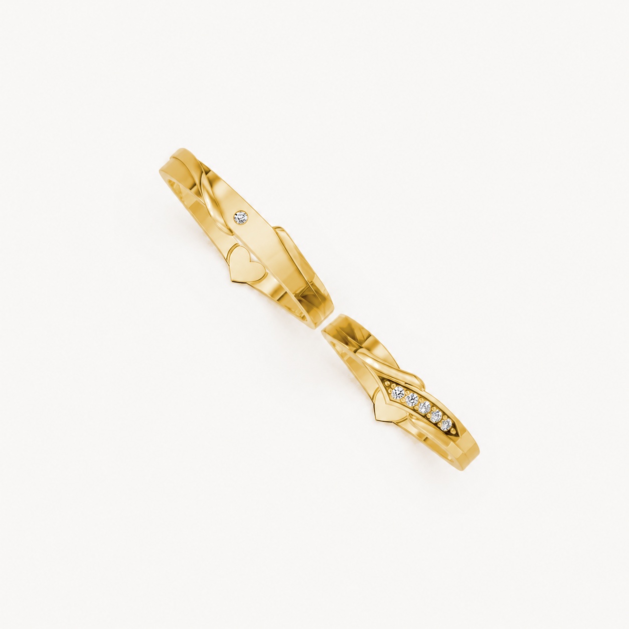 Nhẫn cưới S231 Vàng Gold thiết kế tinh xảo, độc đáo