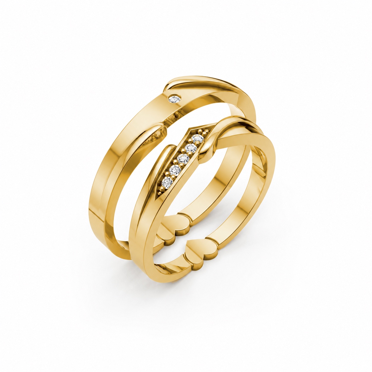 Nhẫn cưới S231 Vàng Gold thiết kế tinh tế, sang trọng