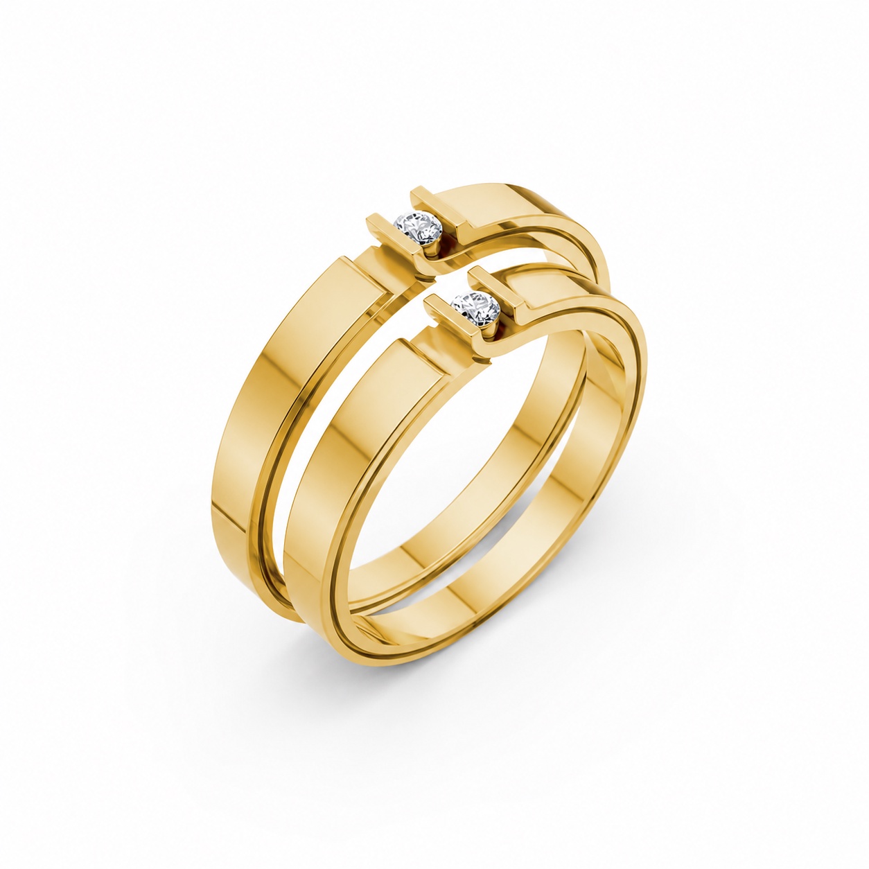 Nhẫn cưới S232 Vàng Gold thiết kế tinh tế, sang trọng