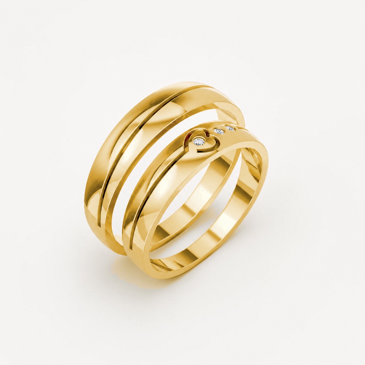 Nhẫn cưới S233 Vàng Gold thiết kế tinh tế, sang trọng