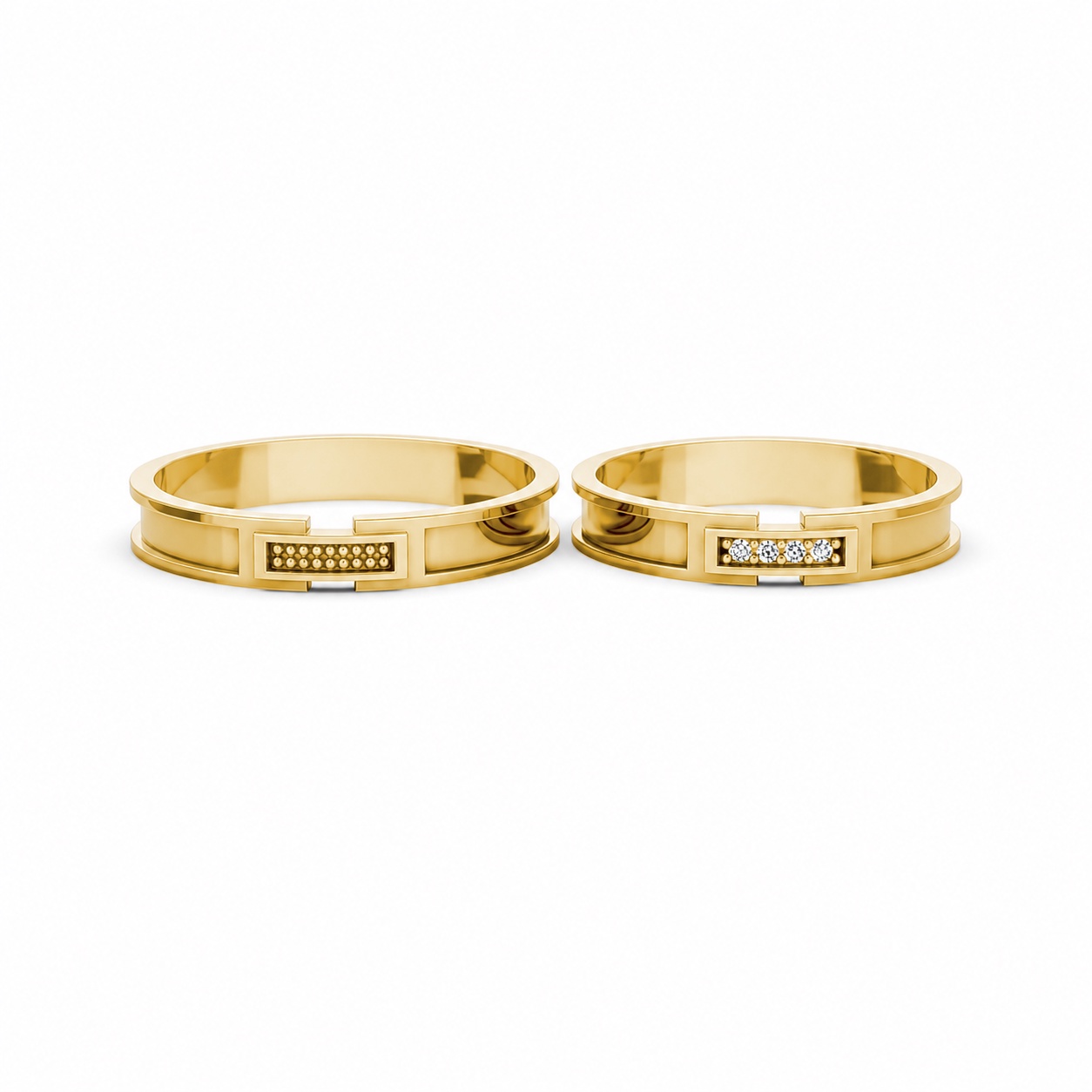 Nhẫn cưới S235 Vàng Gold vàng 10K/14K/18K/607 cao cấp, thanh lịch