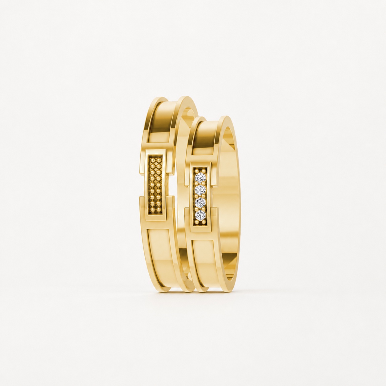 Nhẫn cưới S235 Vàng Gold thiết kế phá cách, sang trọng