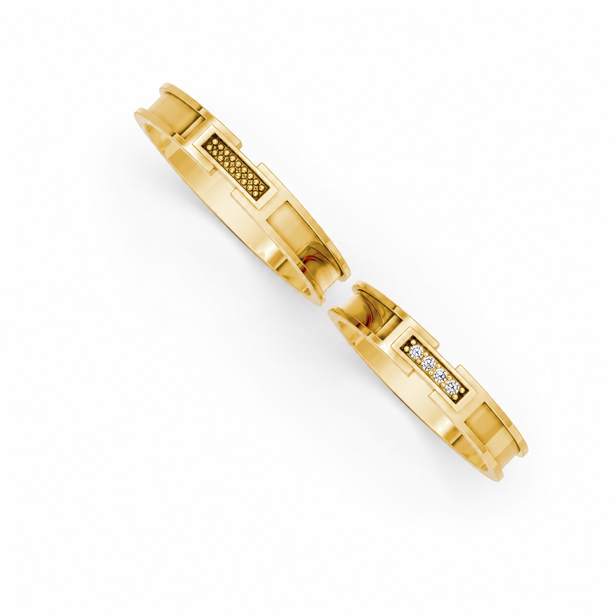 Nhẫn cưới S235 Vàng Gold thiết kế tinh xảo, độc đáo