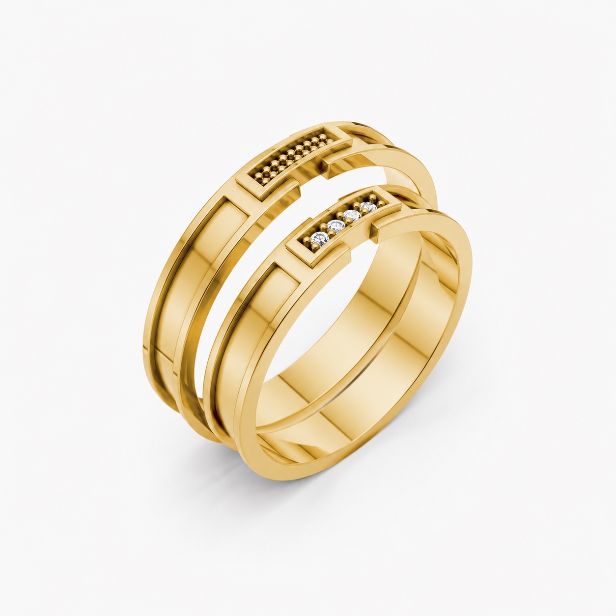 Nhẫn cưới S235 Vàng Gold thiết kế tinh tế, sang trọng