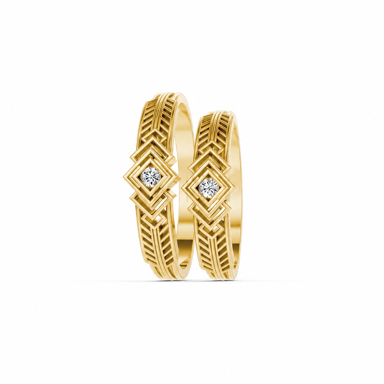 Nhẫn cưới S236 Vàng Gold thiết kế phá cách, sang trọng
