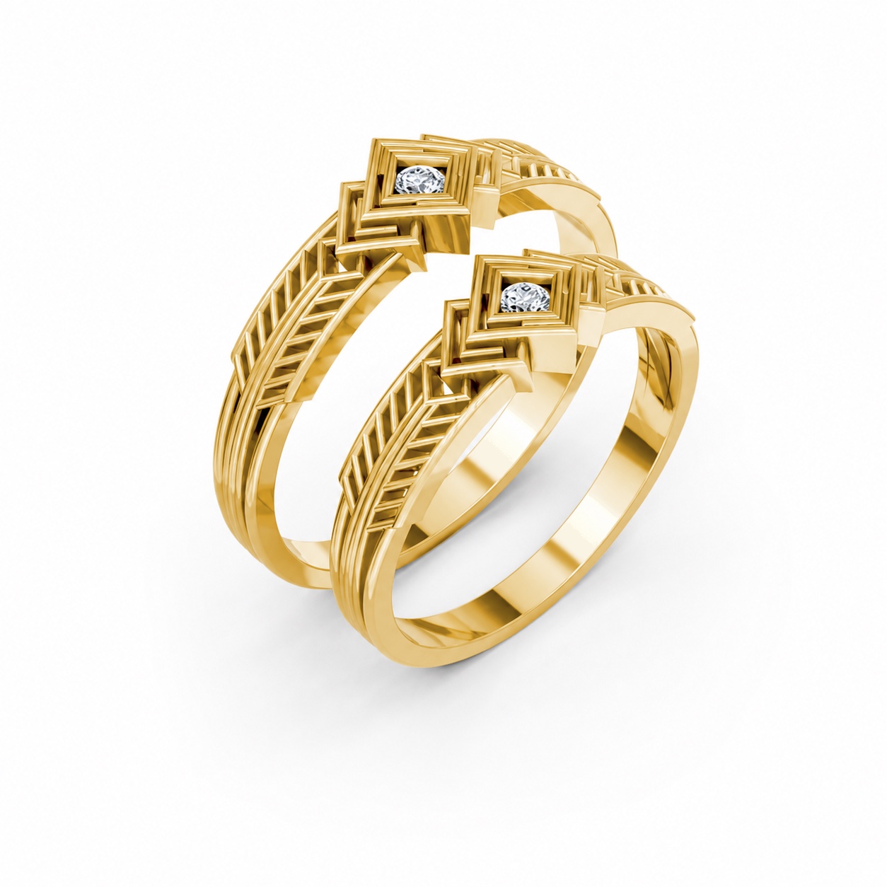 Nhẫn cưới S236 Vàng Gold thiết kế tinh tế, sang trọng