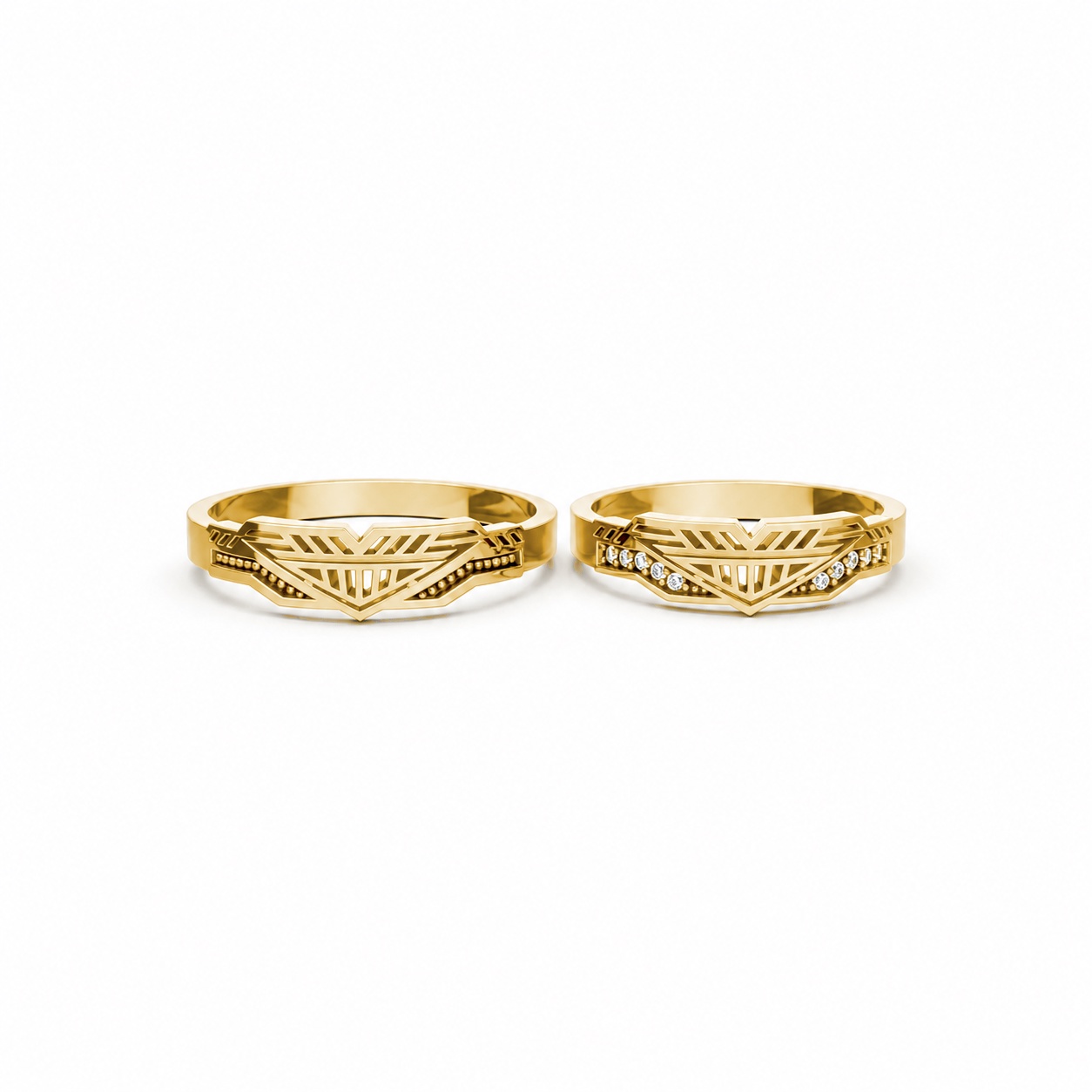 Nhẫn cưới S238 Vàng Gold vàng 10K/14K/18K/607 cao cấp, thanh lịch