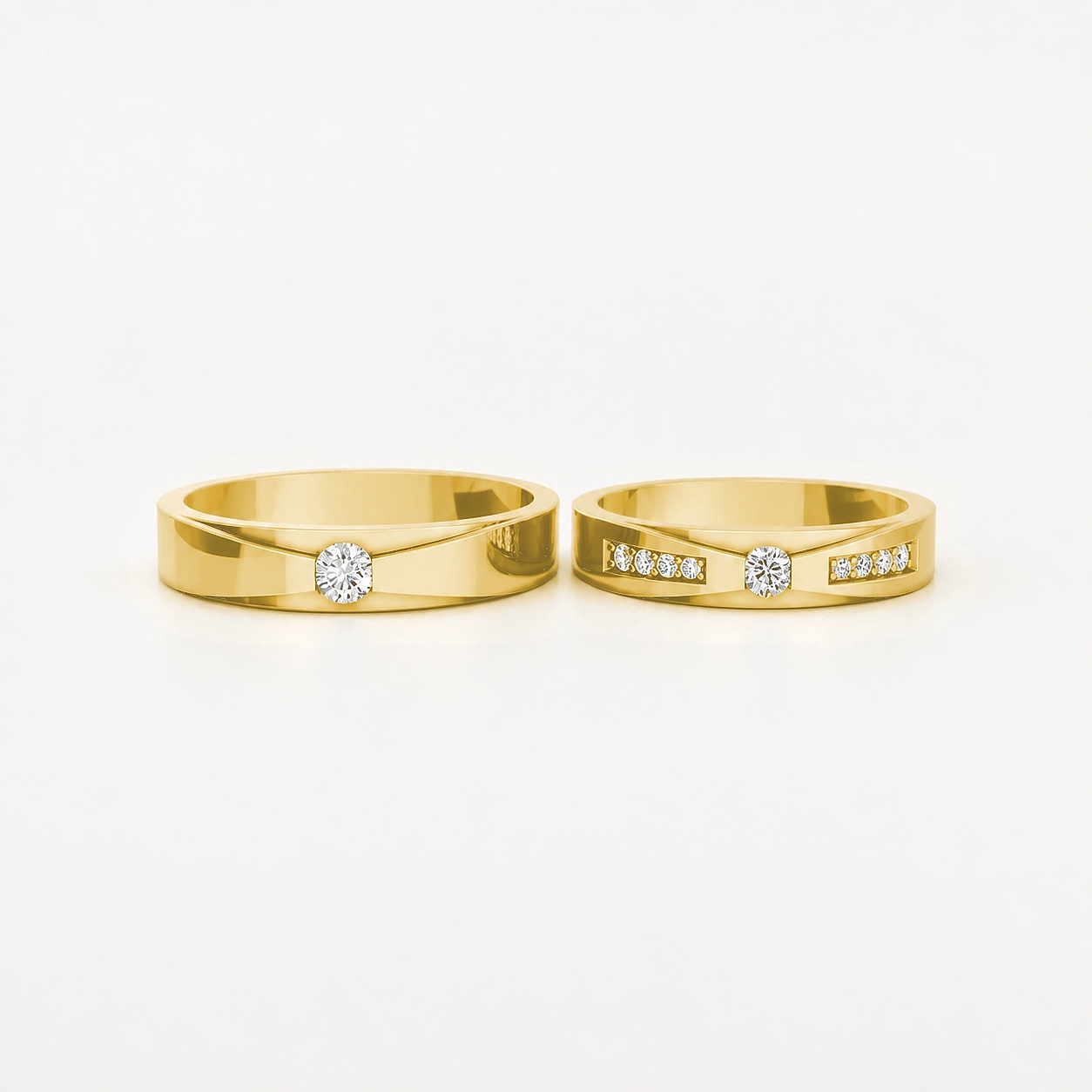 Nhẫn cưới S43 Vàng Gold vàng 10K/14K/18K/607 cao cấp, thanh lịch
