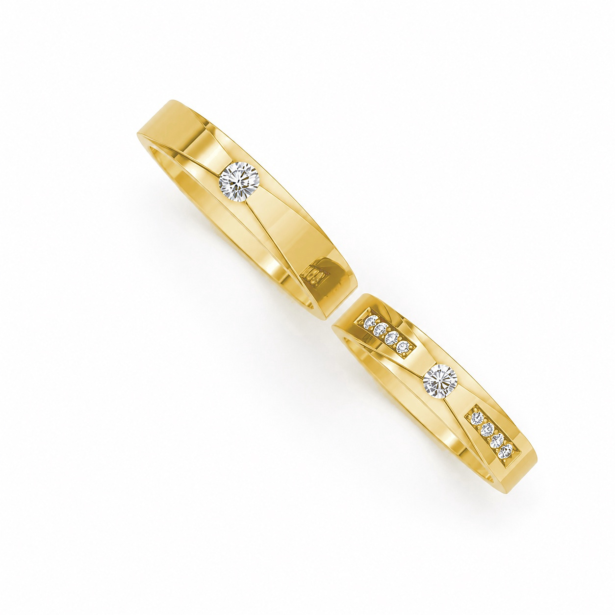 Nhẫn cưới S43 Vàng Gold thiết kế tinh xảo, độc đáo