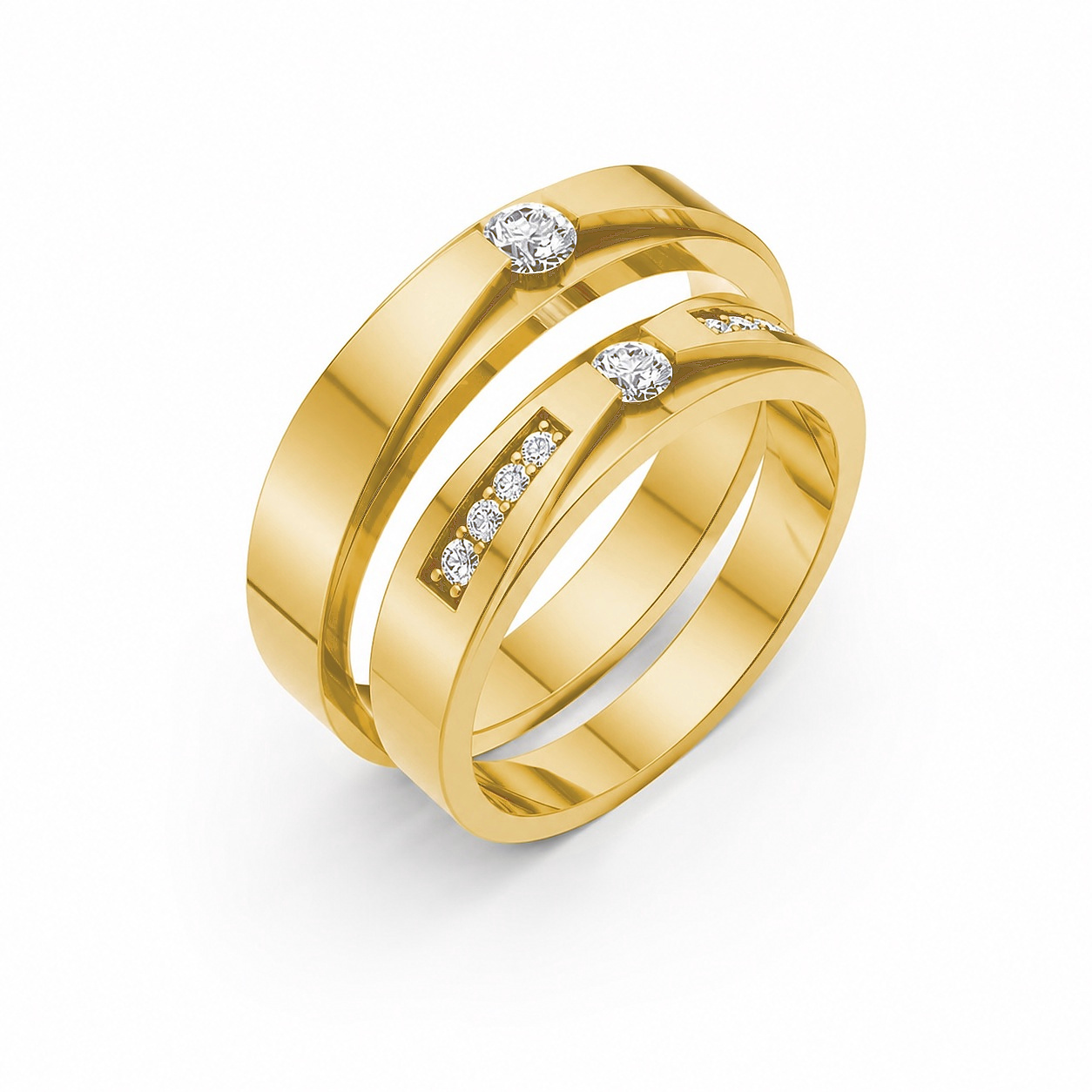 Nhẫn cưới S43 Vàng Gold thiết kế tinh tế, sang trọng