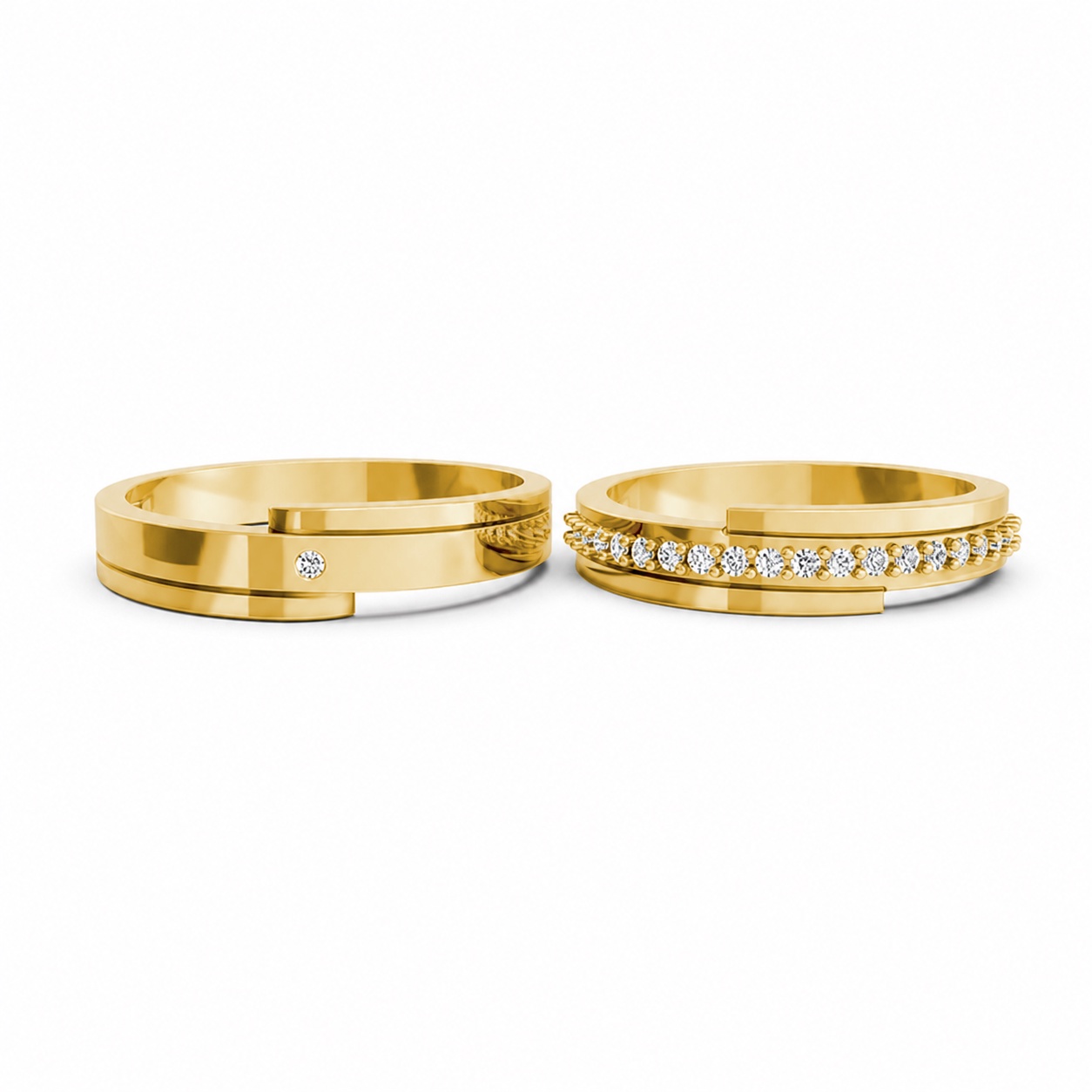 Nhẫn cưới S79 Vàng Gold vàng 10K/14K/18K/607 cao cấp, thanh lịch
