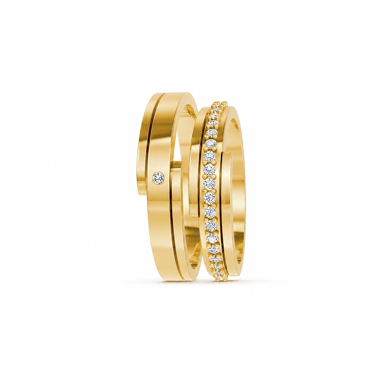 Nhẫn cưới S79 Vàng Gold thiết kế phá cách, sang trọng