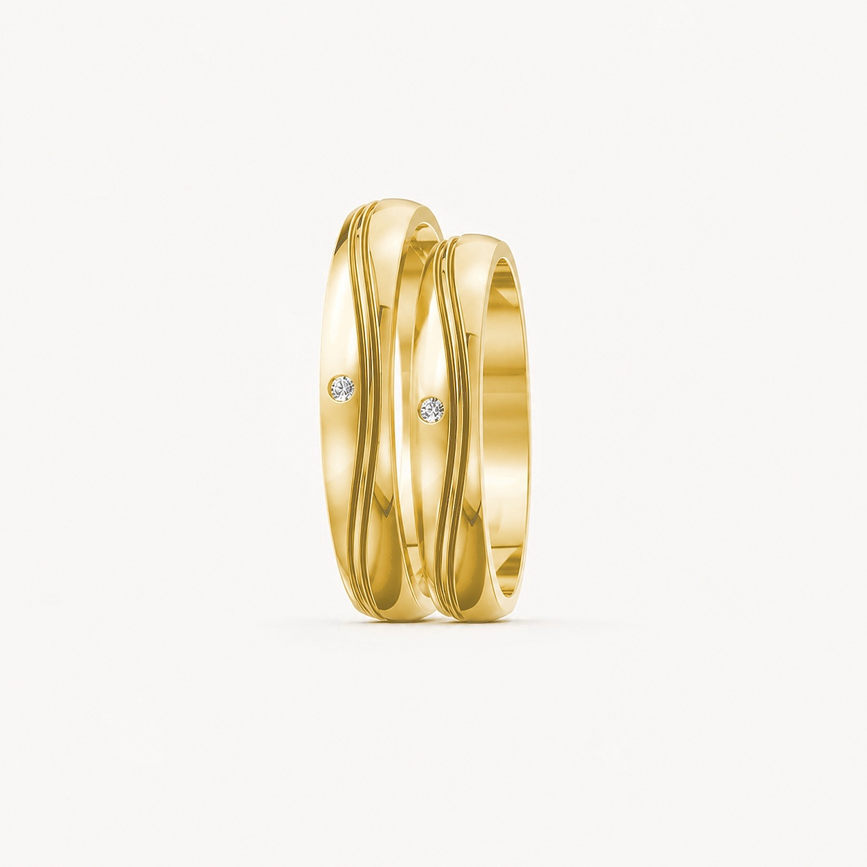 Nhẫn cưới TG1 Vàng Gold thiết kế phá cách, sang trọng