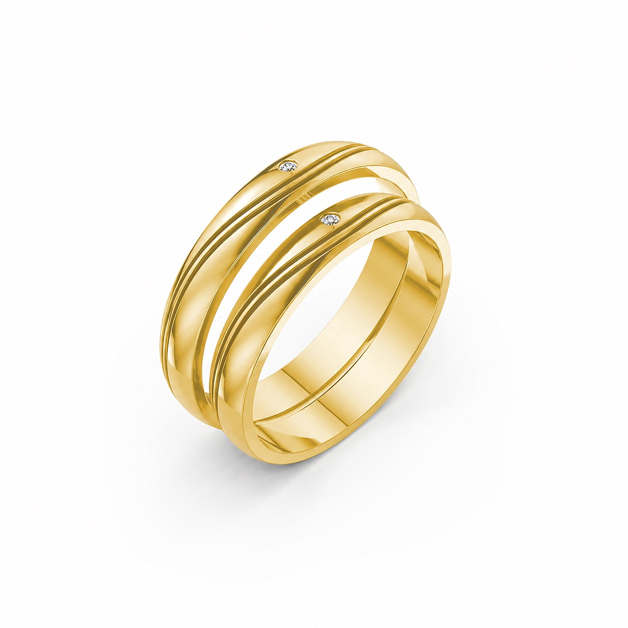 Nhẫn cưới TG1 Vàng Gold thiết kế tinh tế, sang trọng