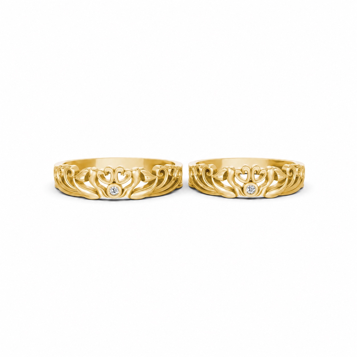 Nhẫn cưới TG17 Vàng Gold vàng 10K/14K/18K/607 cao cấp, thanh lịch