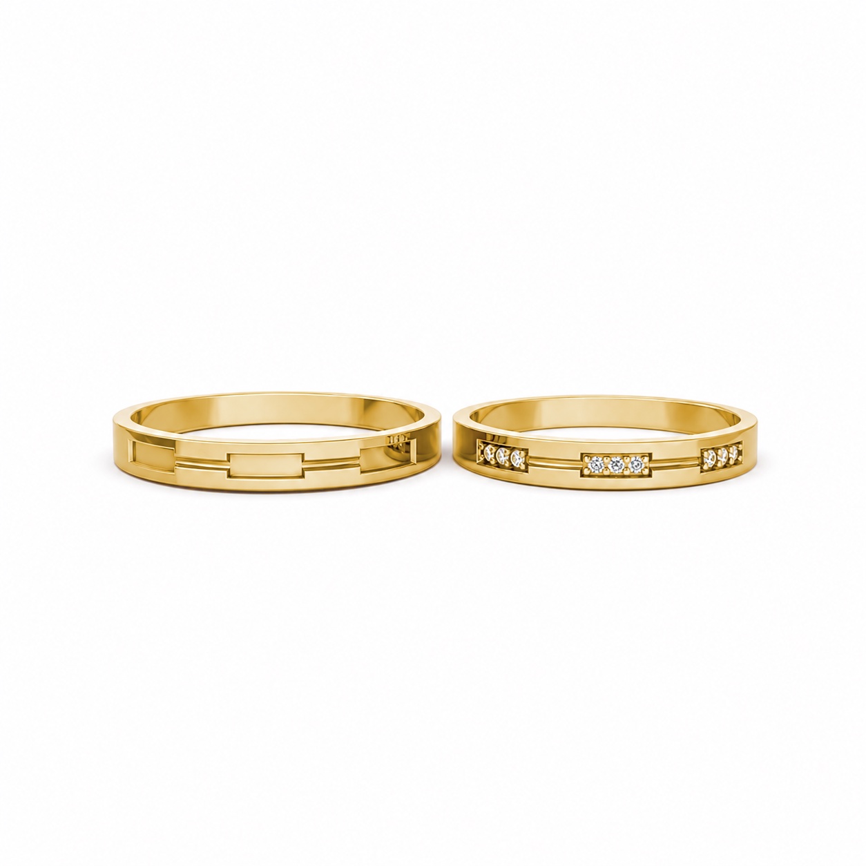 Nhẫn cưới TG18 Vàng Gold vàng 10K/14K/18K/607 cao cấp, thanh lịch