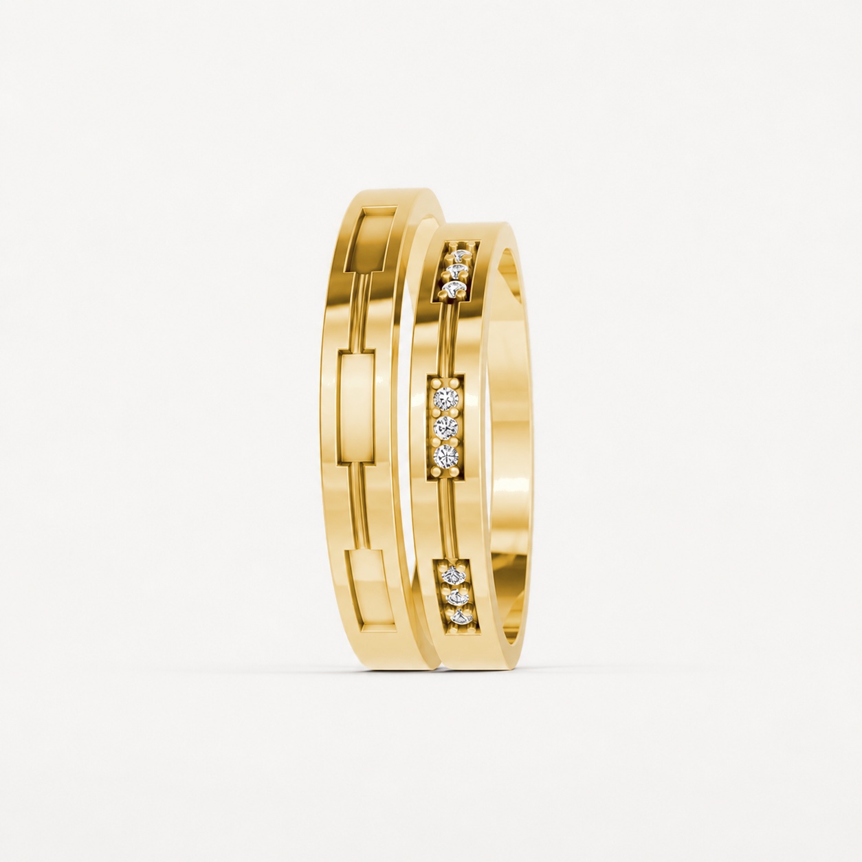 Nhẫn cưới TG18 Vàng Gold thiết kế phá cách, sang trọng