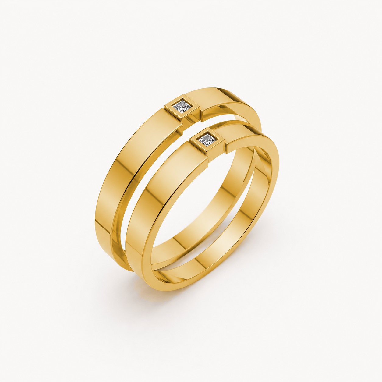 Nhẫn cưới TG2 Vàng Gold thiết kế tinh tế, sang trọng