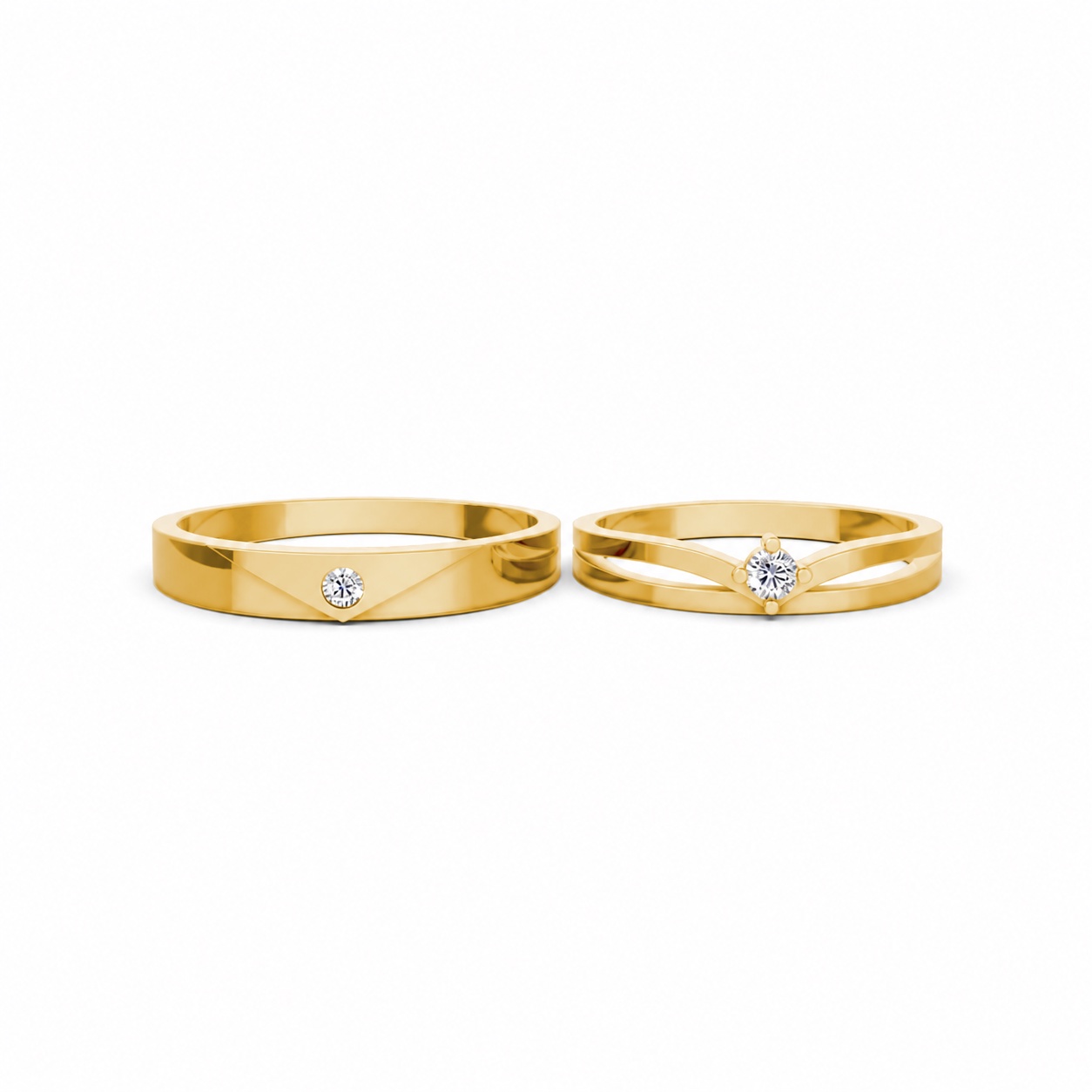 Nhẫn cưới TG21 Vàng Gold vàng 10K/14K/18K/607 cao cấp, thanh lịch