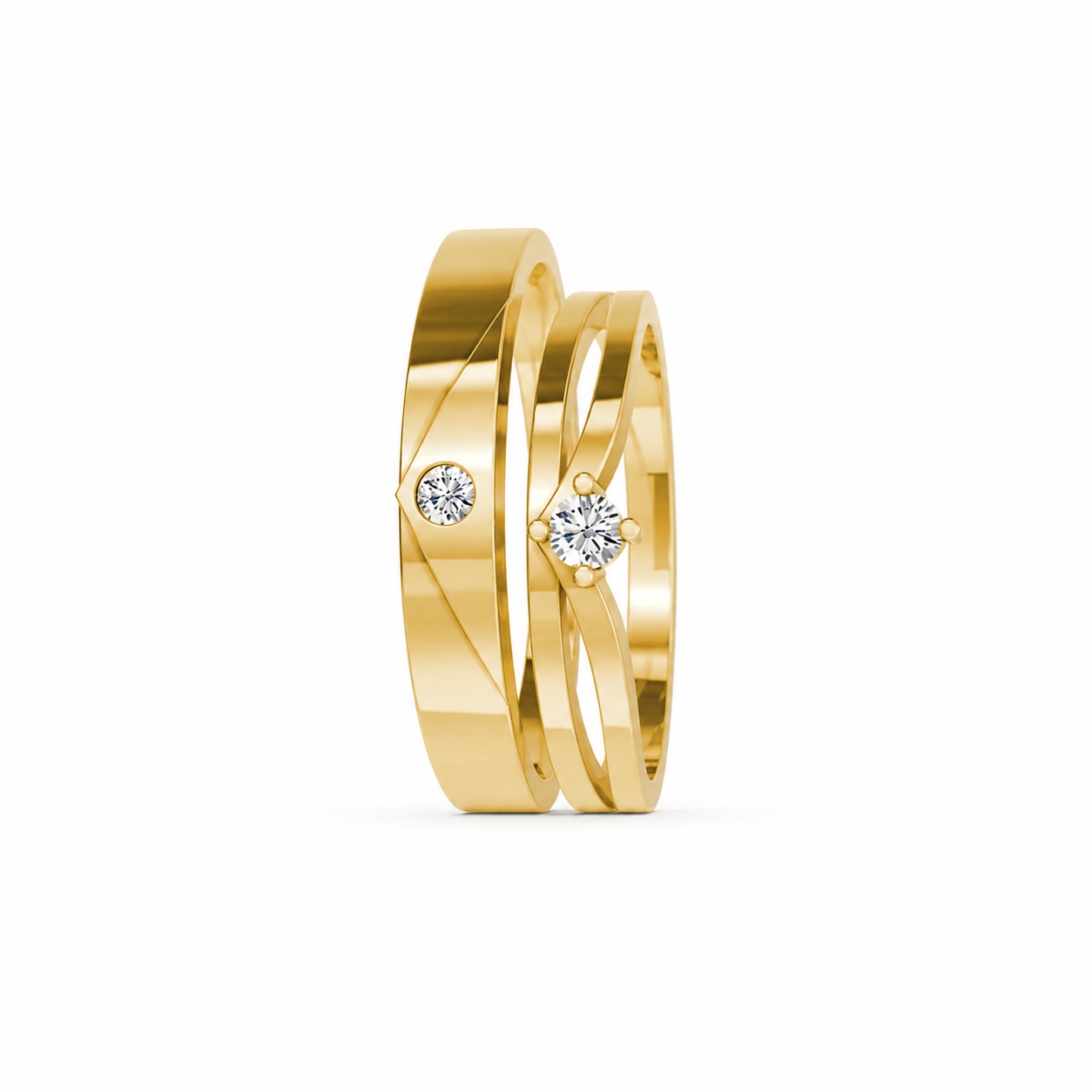 Nhẫn cưới TG21 Vàng Gold thiết kế phá cách, sang trọng