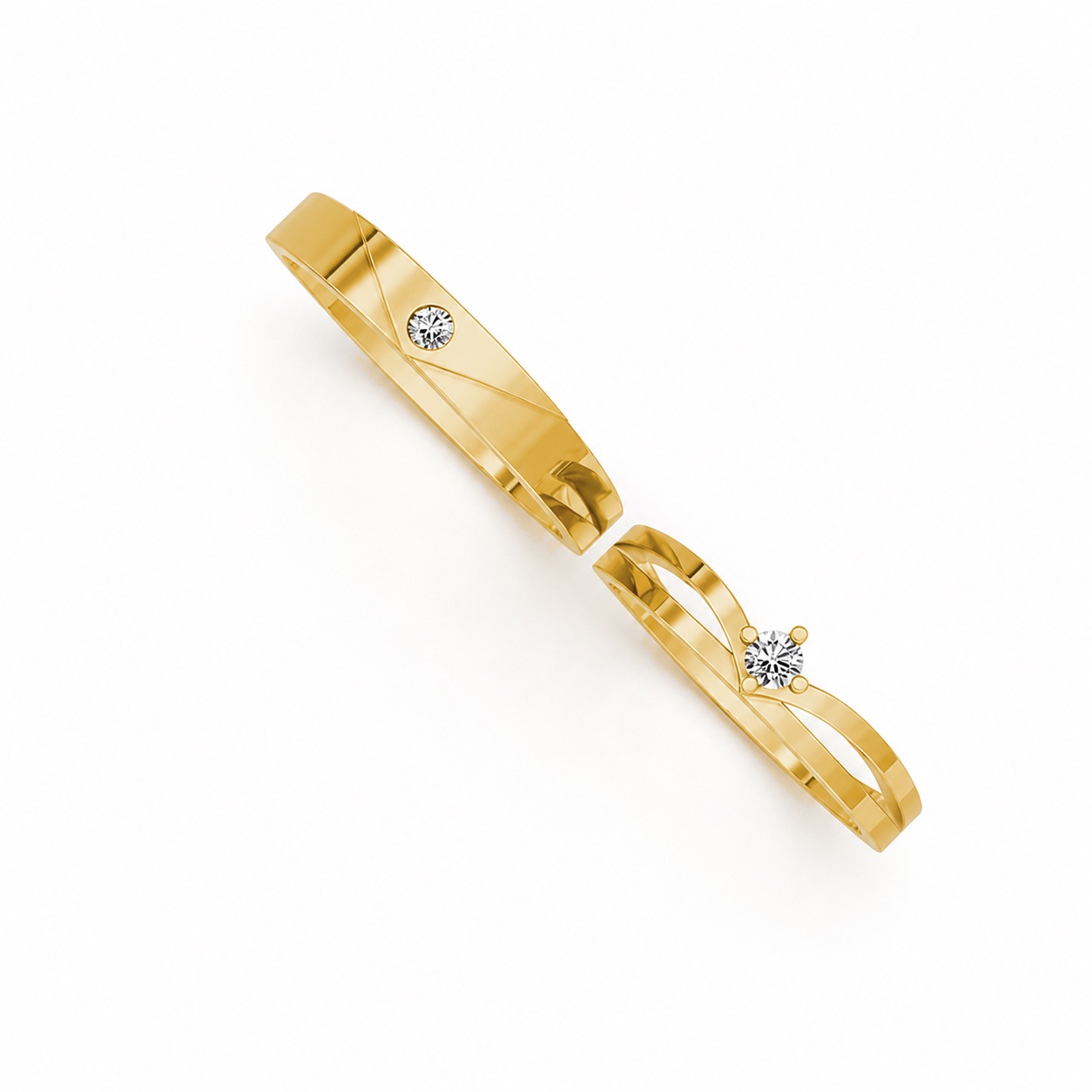 Nhẫn cưới TG21 Vàng Gold thiết kế tinh xảo, độc đáo