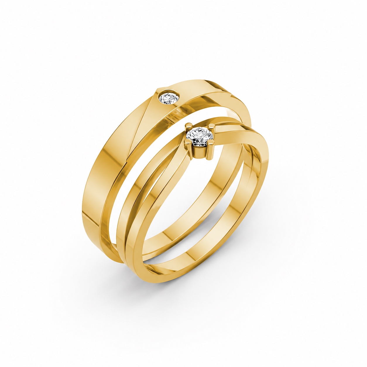 Nhẫn cưới TG21 Vàng Gold thiết kế tinh tế, sang trọng