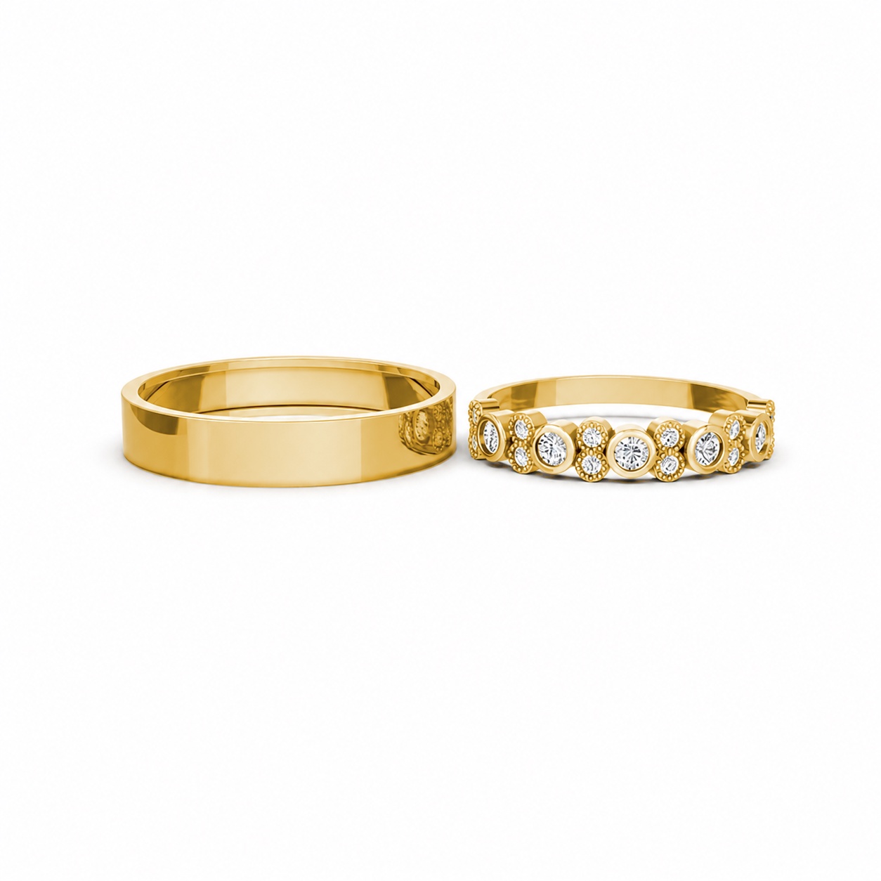 Nhẫn cưới TG22 Vàng Gold vàng 10K/14K/18K/607 cao cấp, thanh lịch