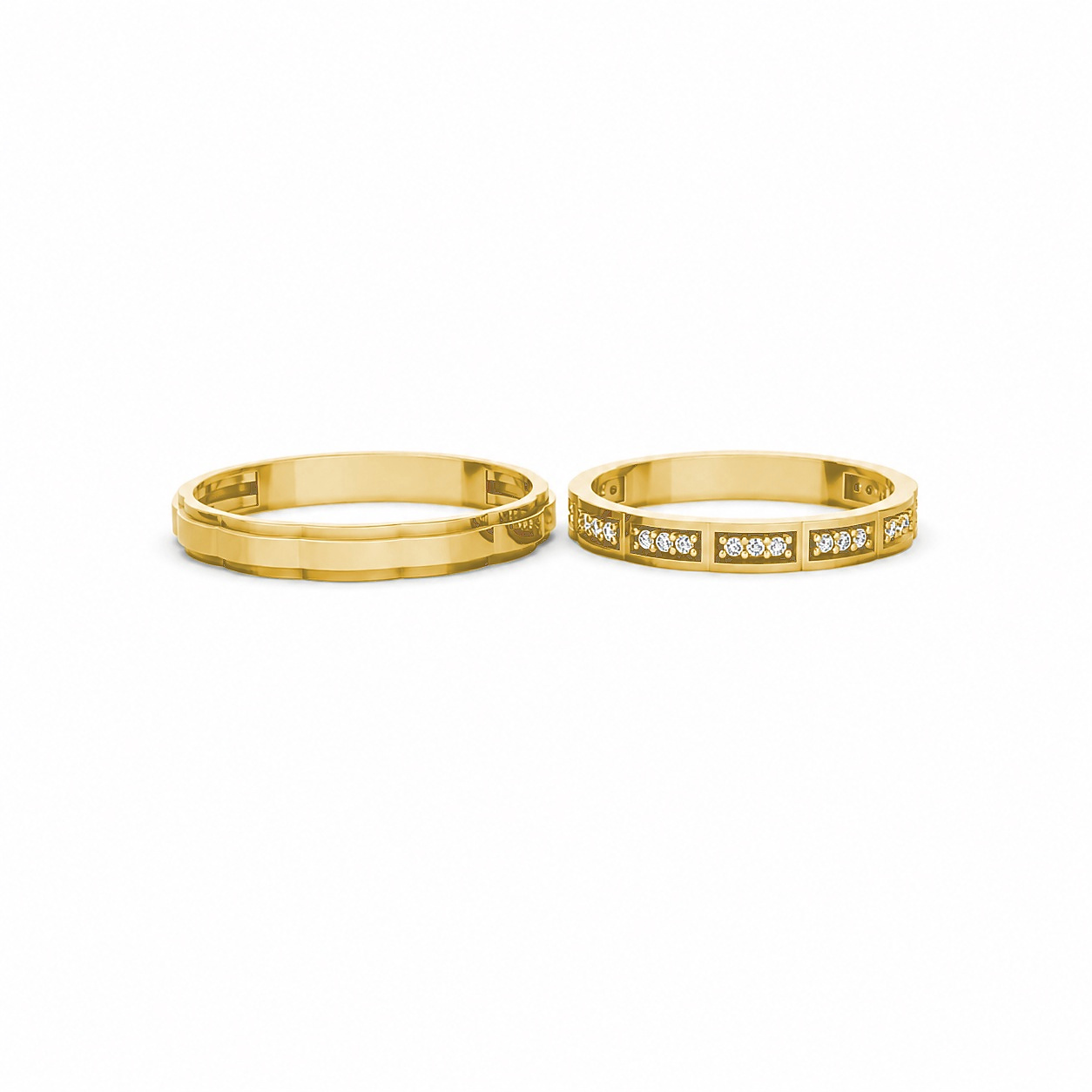 Nhẫn cưới TG23 Vàng Gold vàng 10K/14K/18K/607 cao cấp, thanh lịch