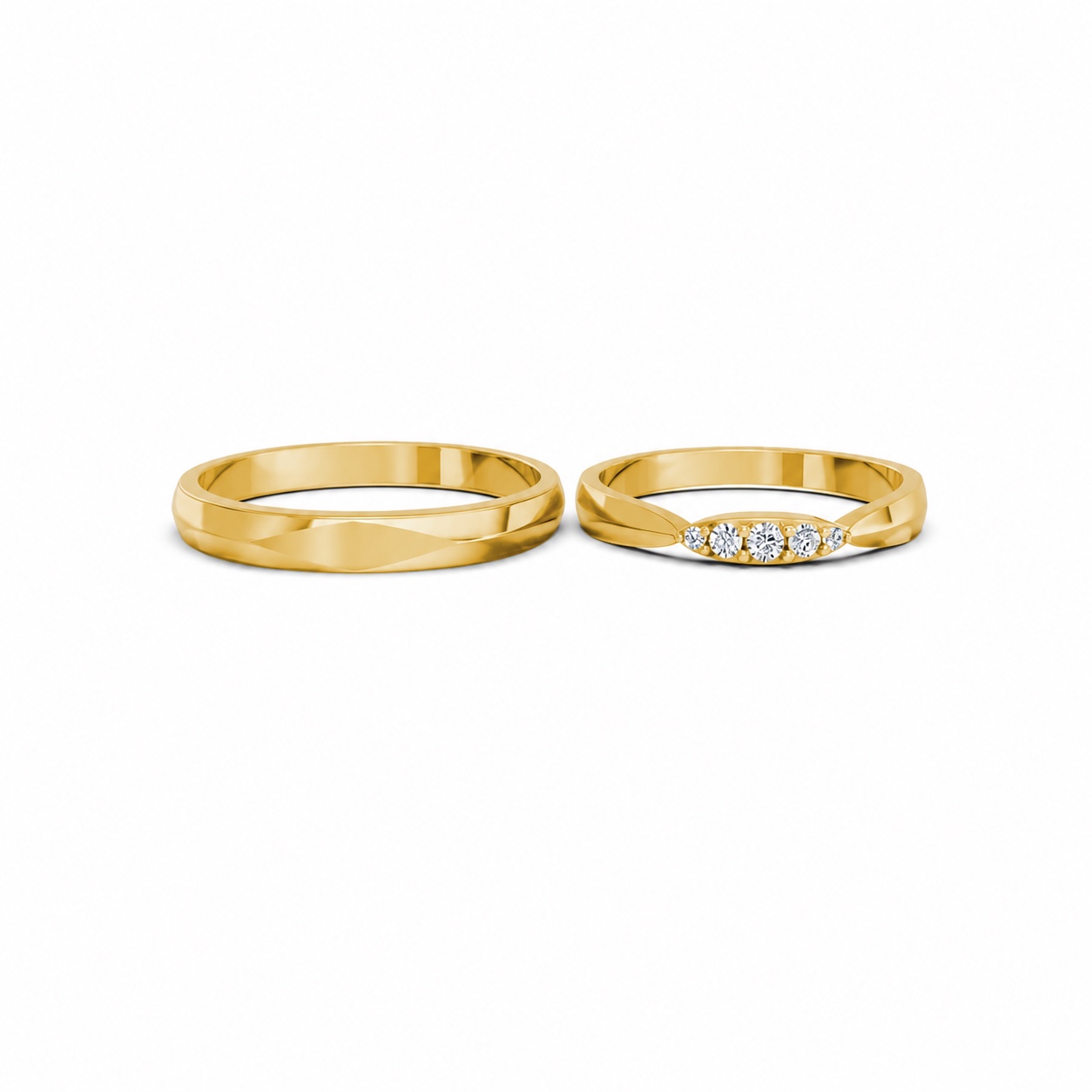 Nhẫn cưới TG25 Vàng Gold vàng 10K/14K/18K/607 cao cấp, thanh lịch