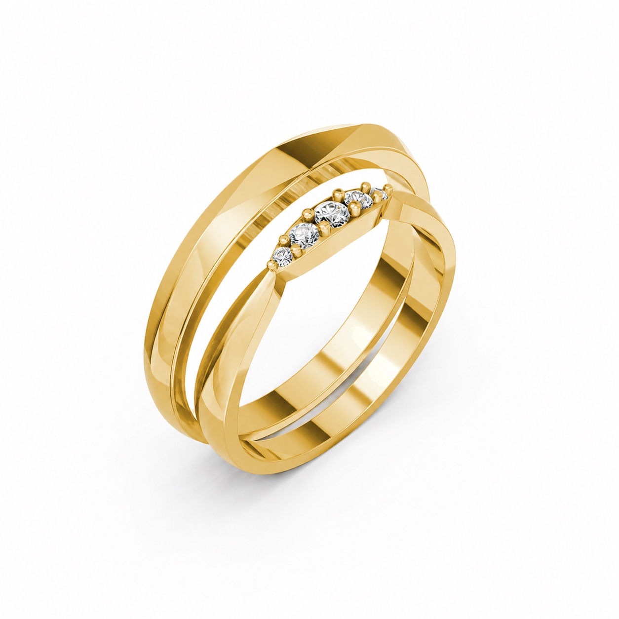Nhẫn cưới TG25 Vàng Gold thiết kế tinh tế, sang trọng