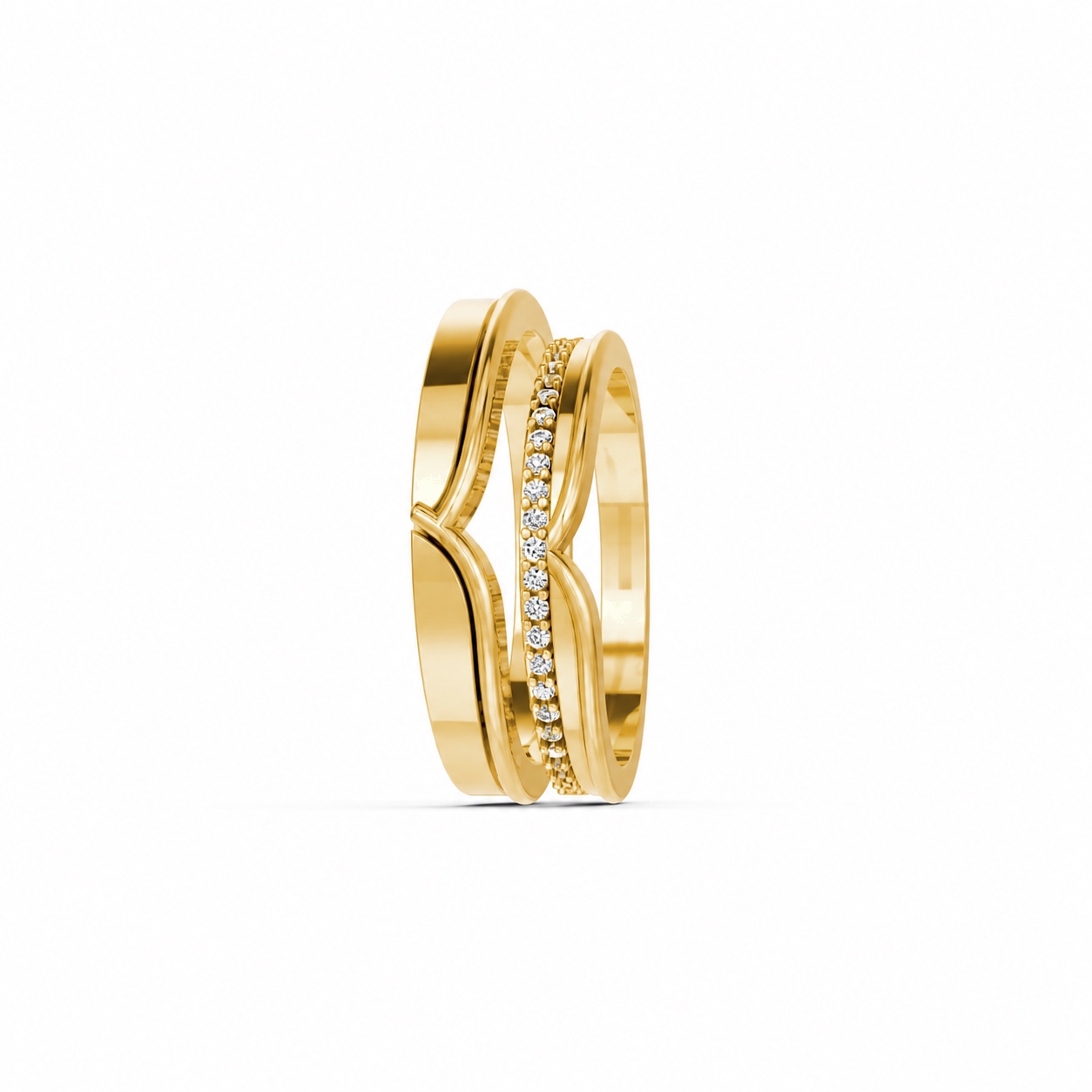 Nhẫn cưới TG4 Vàng Gold thiết kế phá cách, sang trọng