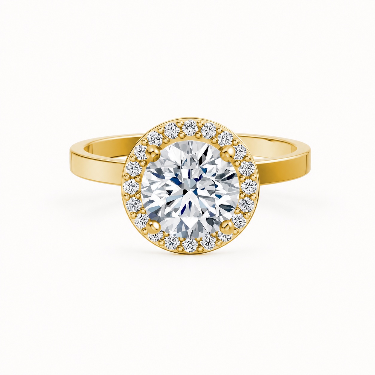 Nhẫn đính hôn LX2D màu Vàng Gold thiết kế phá cách, sang trọng