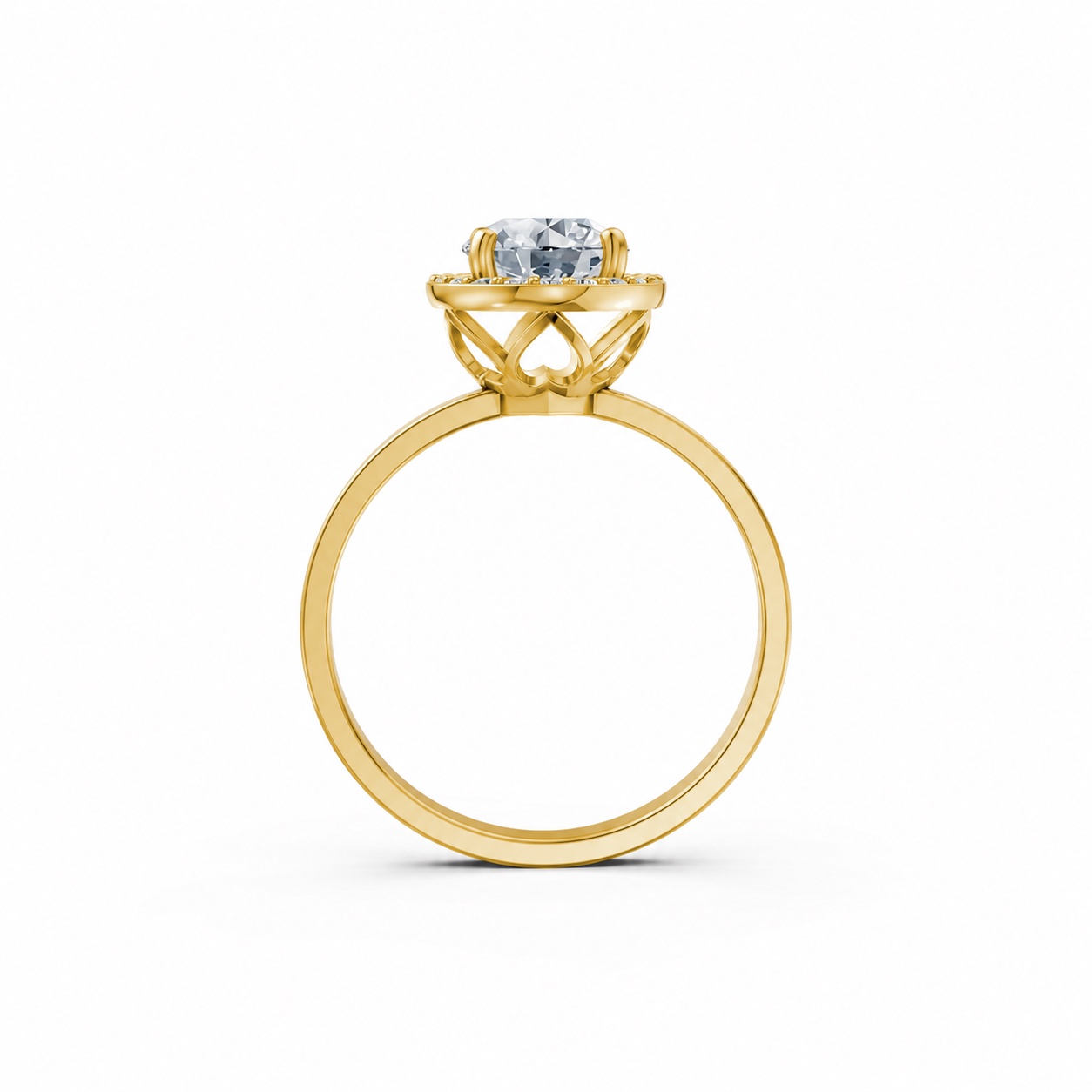 Nhẫn đính hôn LX2D màu Vàng Gold vàng 10K/14K/18K/607 cao cấp, thanh lịch