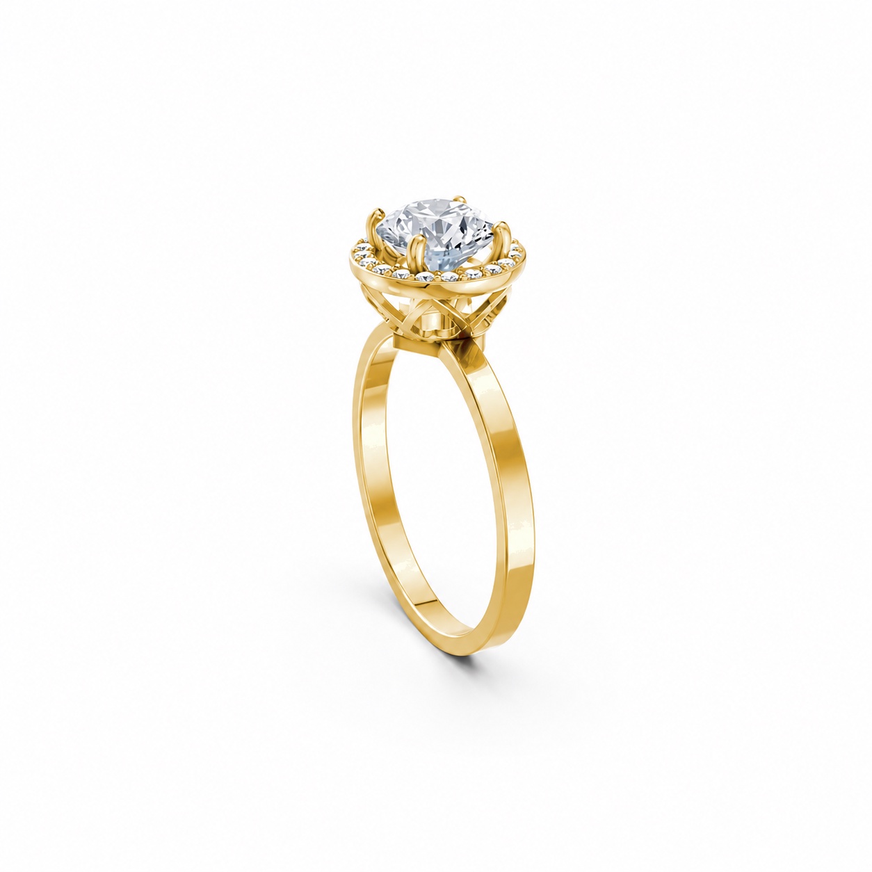 Nhẫn đính hôn LX2D màu Vàng Gold thiết kế tinh xảo, độc đáo