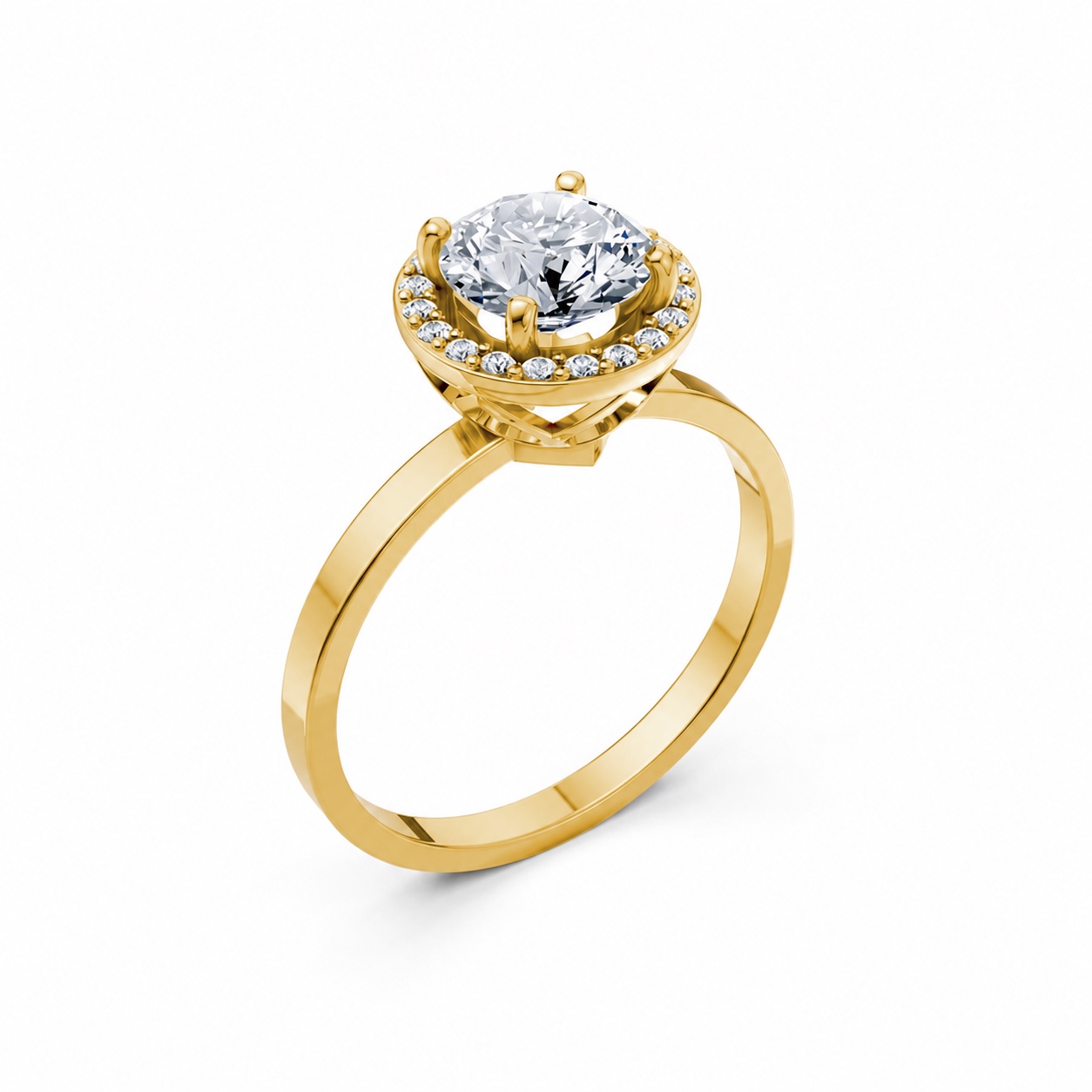 Nhẫn đính hôn LX2D màu Vàng Gold thiết kế tinh tế, sang trọng