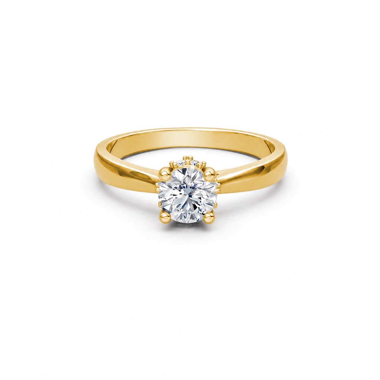 Nhẫn đính hôn R268 màu Vàng Gold thiết kế tinh xảo, độc đáo