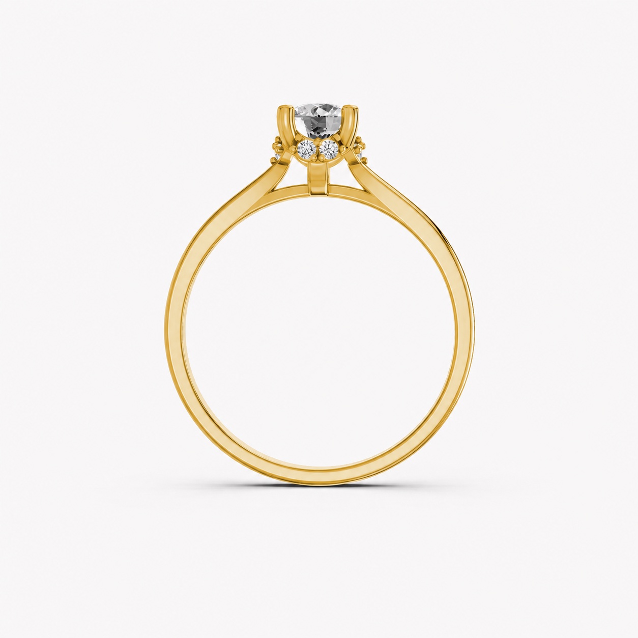 Nhẫn đính hôn R268 màu Vàng Gold vàng 10K/14K/18K/607 cao cấp, thanh lịch