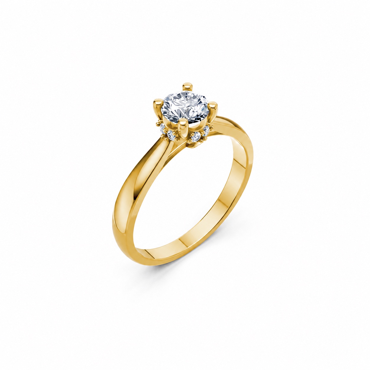 Nhẫn đính hôn R268 màu Vàng Gold thiết kế tinh tế, sang trọng