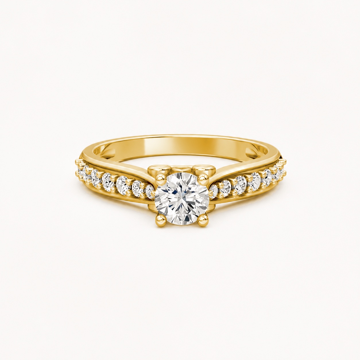 Nhẫn đính hôn R269 màu Vàng Gold thiết kế tinh xảo, độc đáo