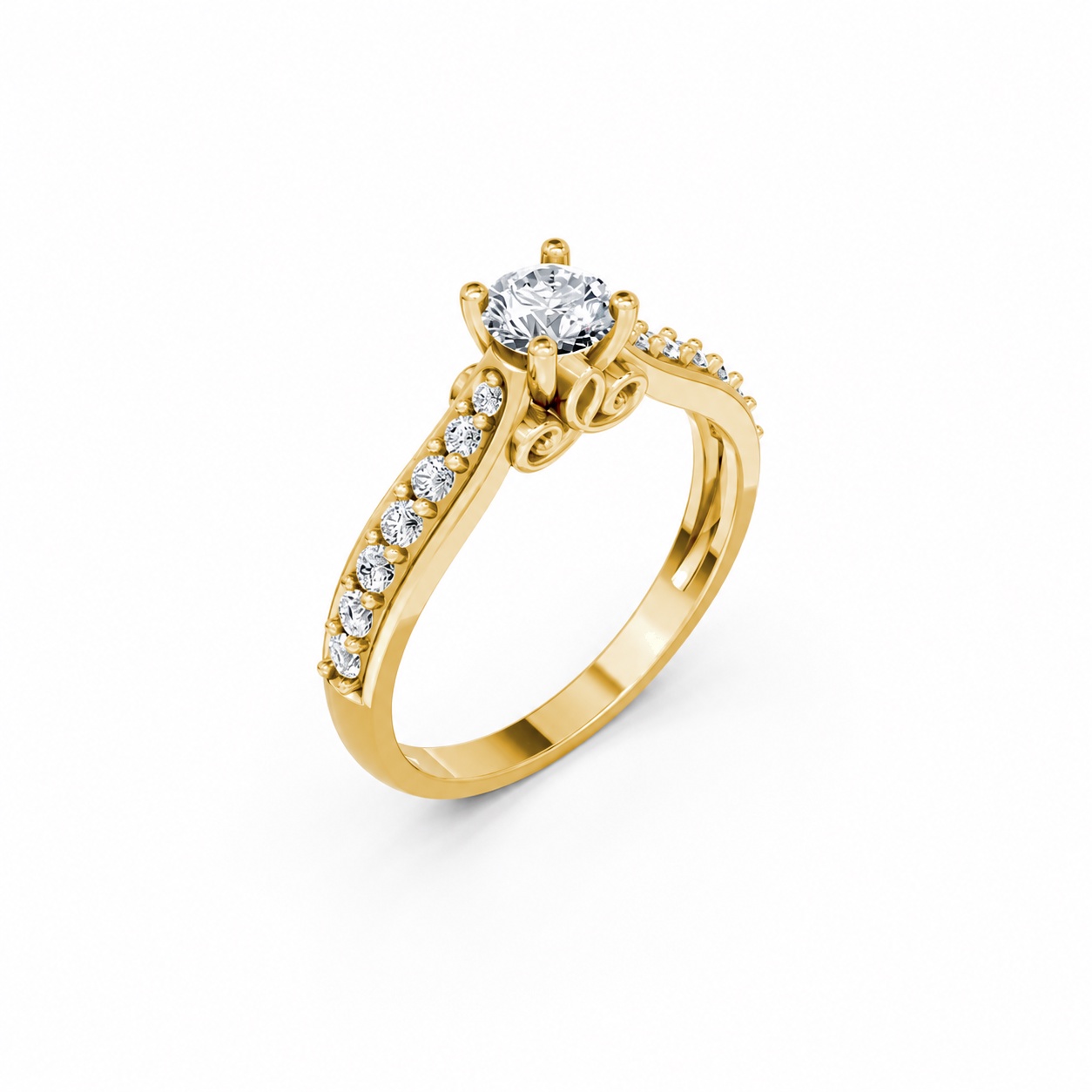 Nhẫn đính hôn R269 màu Vàng Gold thiết kế tinh tế, sang trọng