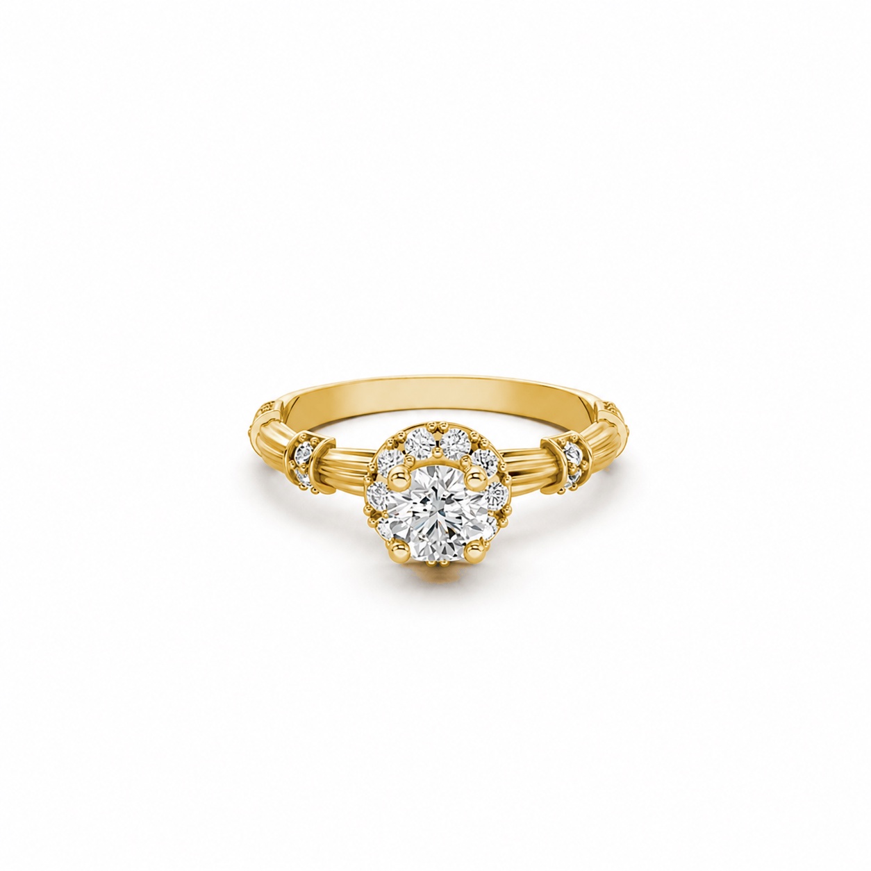 Nhẫn đính hôn R270 màu Vàng Gold thiết kế tinh xảo, độc đáo