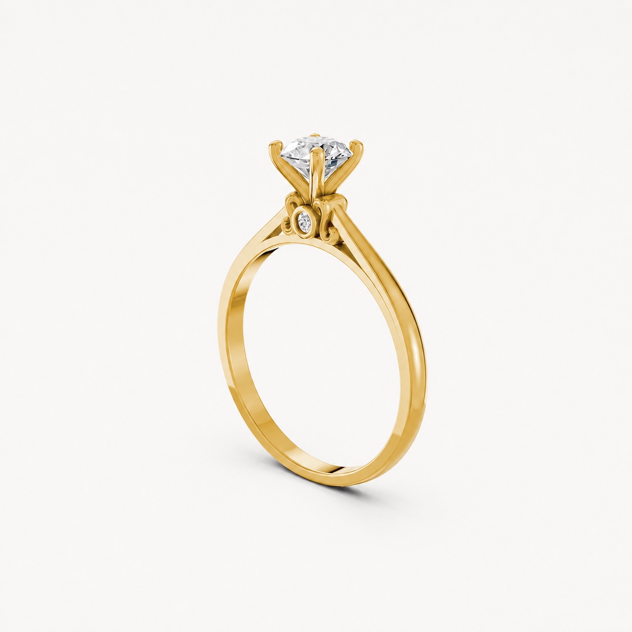 Nhẫn đính hôn R272 màu Vàng Gold thiết kế phá cách, sang trọng