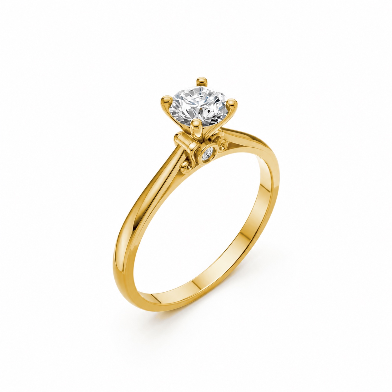 Nhẫn đính hôn R272 màu Vàng Gold thiết kế tinh tế, sang trọng