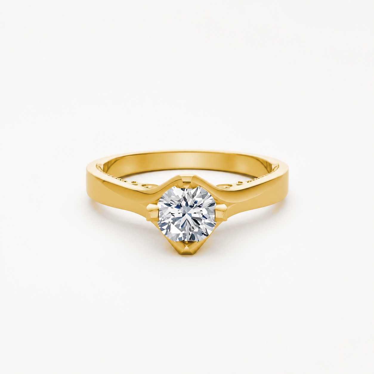 Nhẫn đính hôn R277 màu Vàng Gold vàng 10K/14K/18K/607 cao cấp, thanh lịch