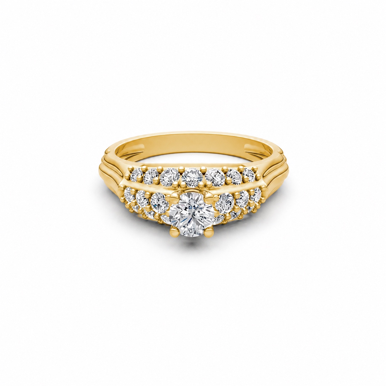 Nhẫn đính hôn R284 màu Vàng Gold vàng 10K/14K/18K/607 cao cấp, thanh lịch