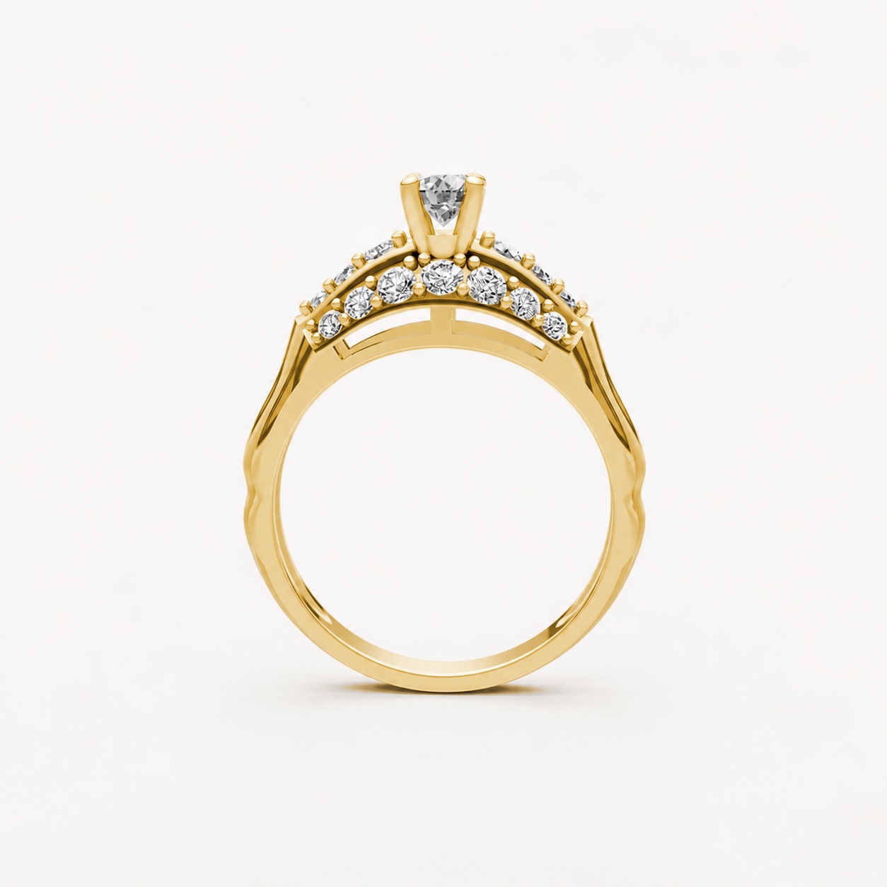 Nhẫn đính hôn R284 màu Vàng Gold thiết kế tinh xảo, độc đáo