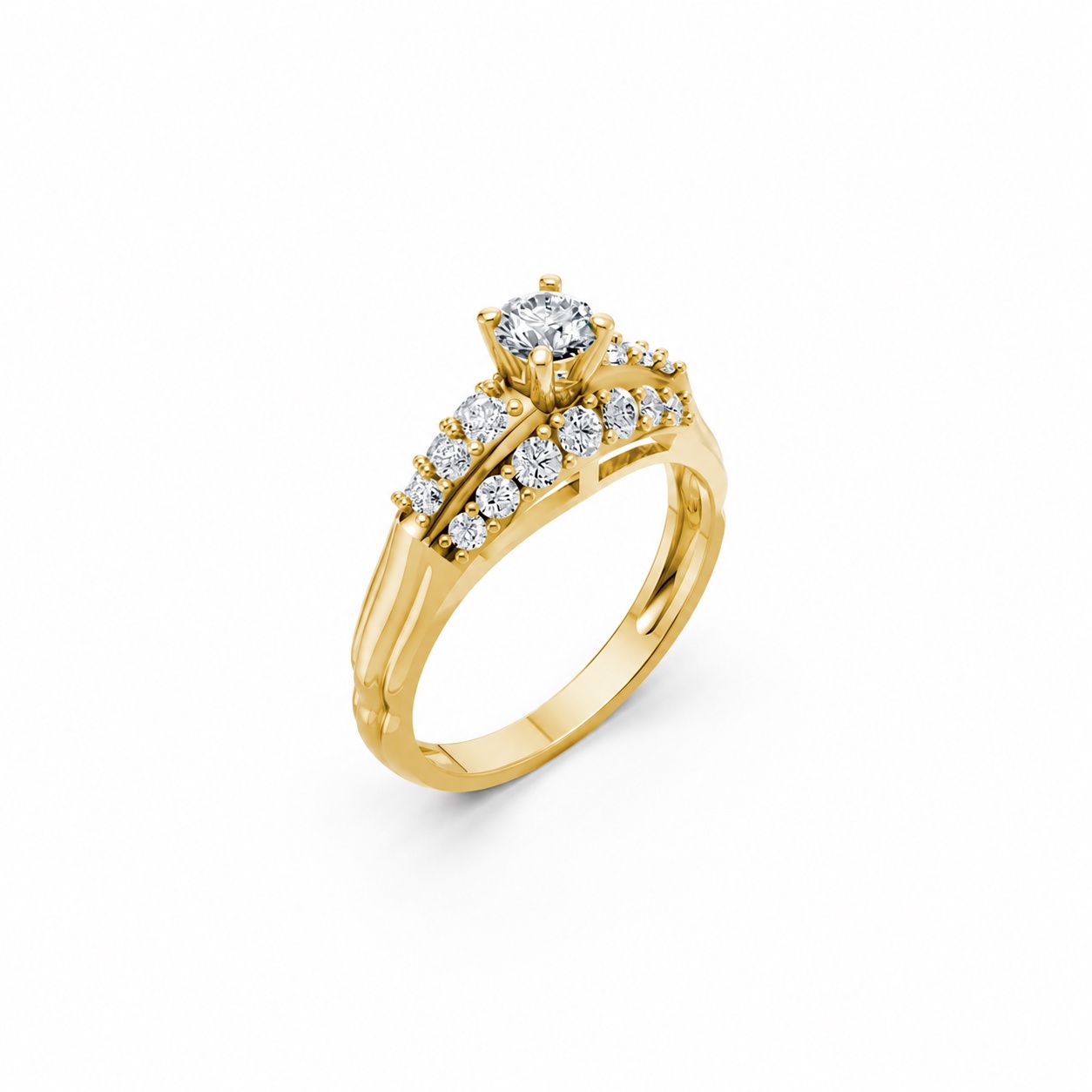 Nhẫn đính hôn R284 màu Vàng Gold thiết kế tinh tế, sang trọng