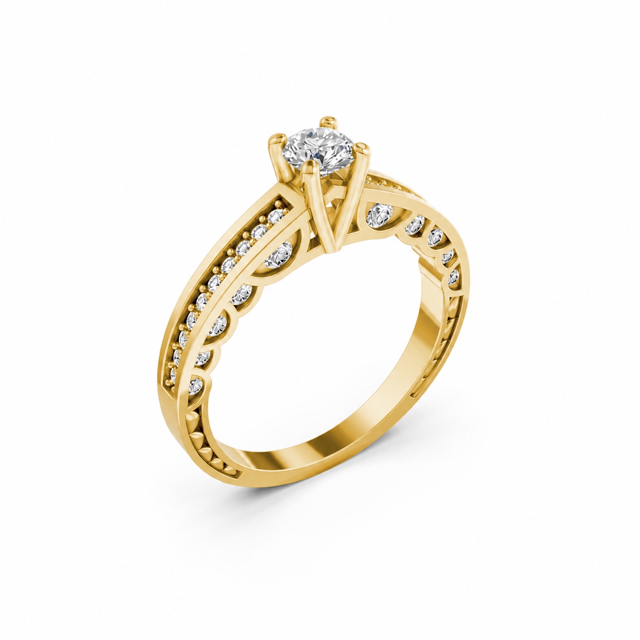 NHẪN ĐÍNH HÔN R285 màu Vàng Gold thiết kế tinh tế, sang trọng