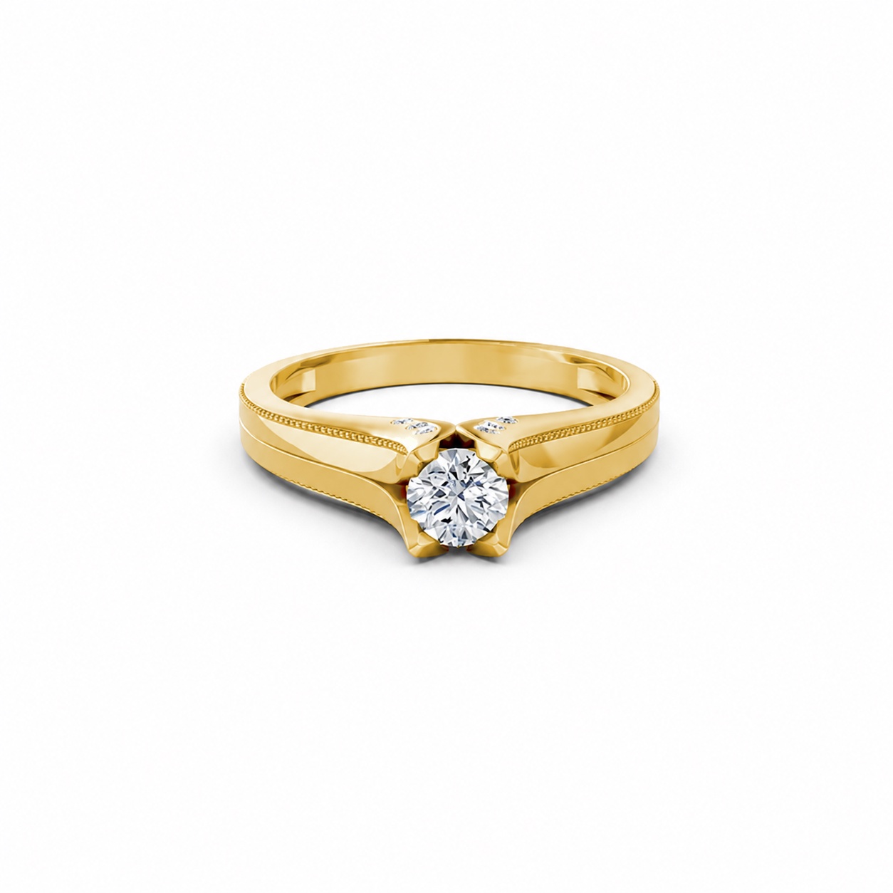 Nhẫn đính hôn R287 màu Vàng Gold thiết kế tinh xảo, độc đáo