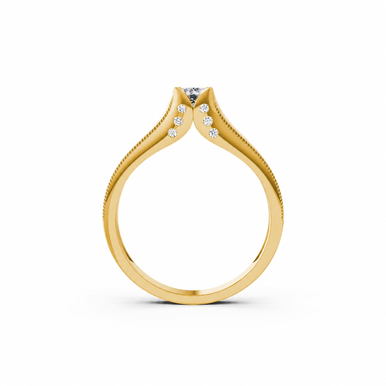 Nhẫn đính hôn R287 màu Vàng Gold vàng 10K/14K/18K/607 cao cấp, thanh lịch